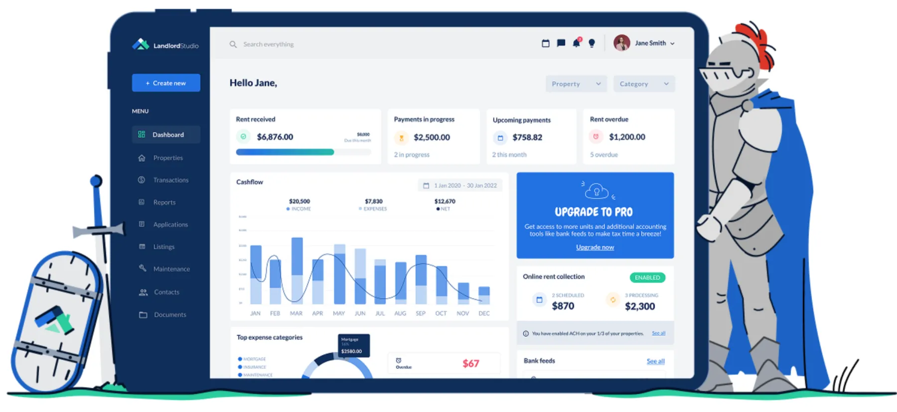 The Landlord Studio dashboard